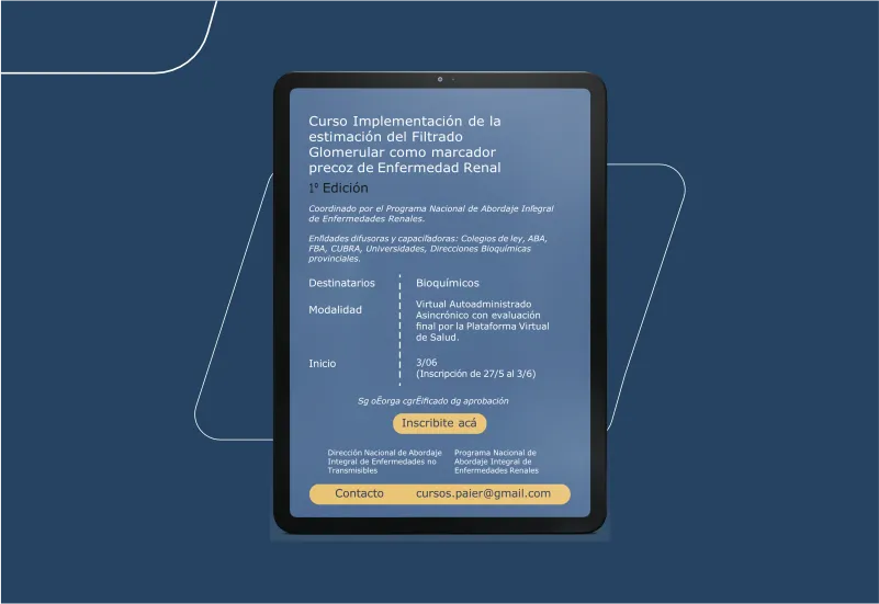 Curso: Implementación de la estimación del Filtrado Glomerular como marcador precoz de Enfermedad Renal